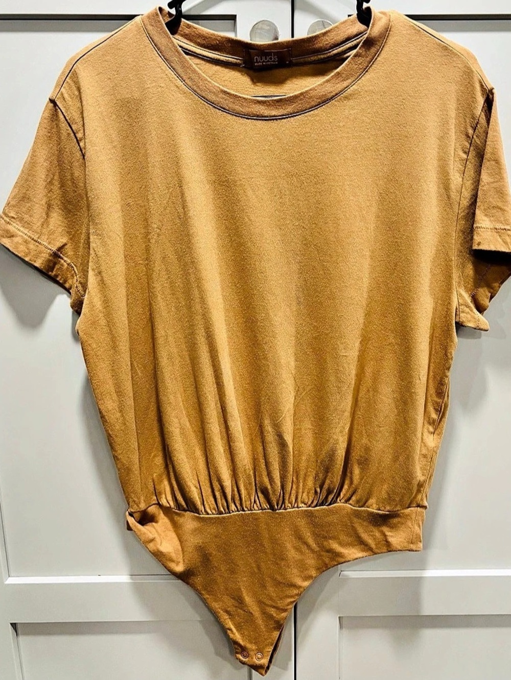 nuuds Soft Cotton Everyday T-Shirt Bodysuit Brown Medium